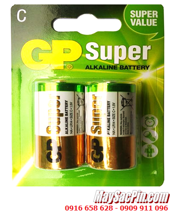 Pin GP14A-2U2, Pin C 1.5v GP14A-2U2  Super Alkaline, Pin GP14A-2U2 Super Alkaline chính hãng (HẾT HÀNG)